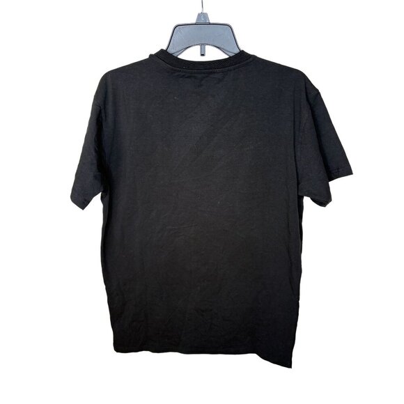 Screenshot Mens Medium Black Graphic T-Shirt Modern Art Faces 95% Cotton 5% Poly - Picture 2 of 4